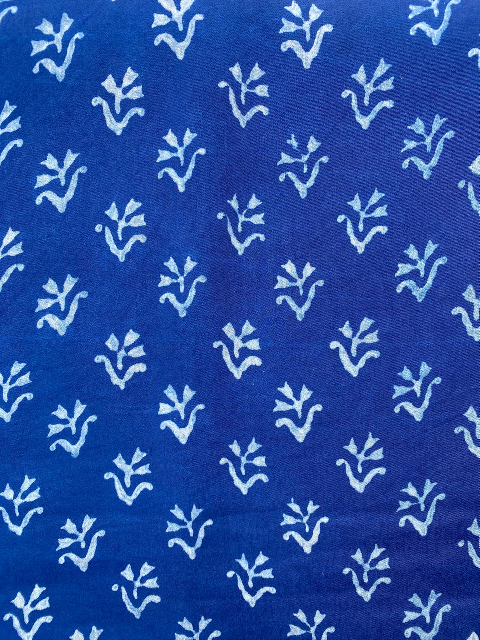 Dabu Indigo Natural Dye Handblock Printed Modal Fabric