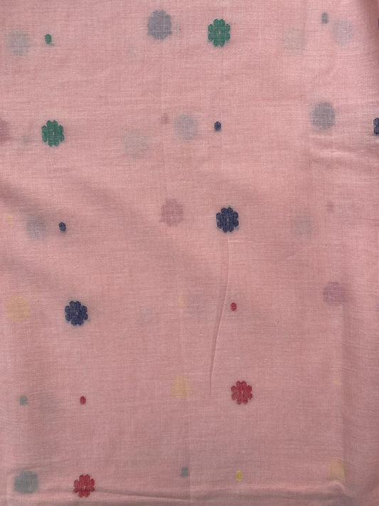 Pitch Pink Handloom Cotton Butti Jamdani