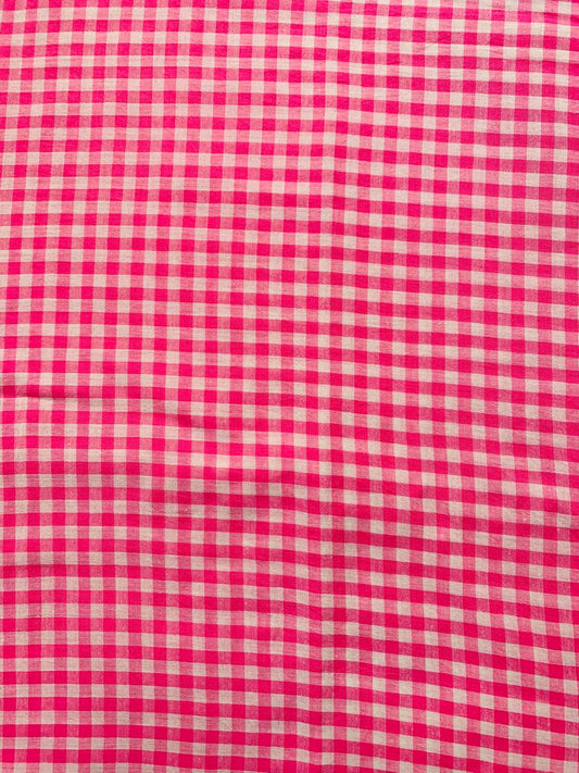 PINK AND WHITE HANDLOOM COTTON FABRIC