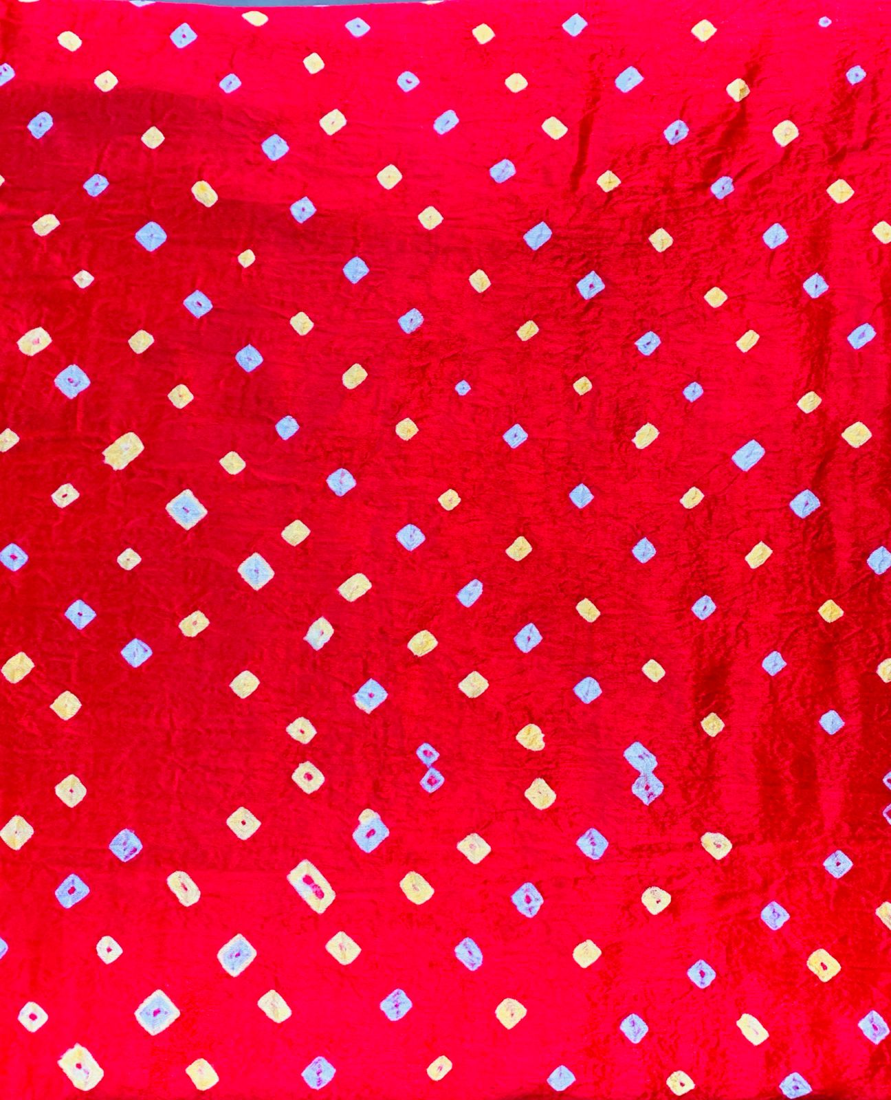 Modal Gaji Red Bandhej Tie Dye Fabric