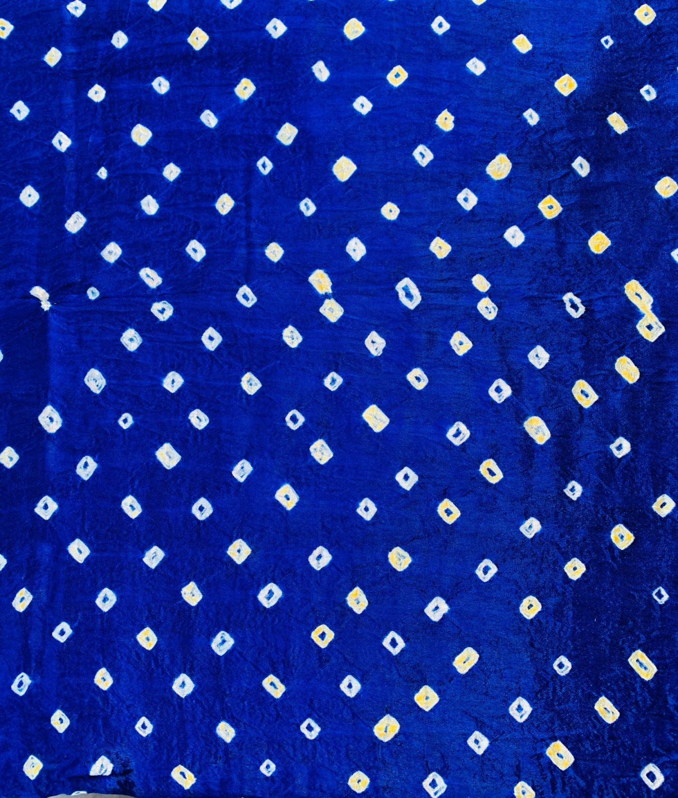 Modal Gaji Blue Bandhani Tie Dye Fabric