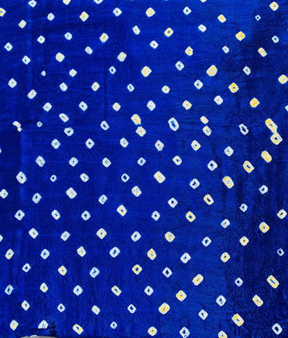 Modal Gaji Blue Bandhani Tie Dye Fabric