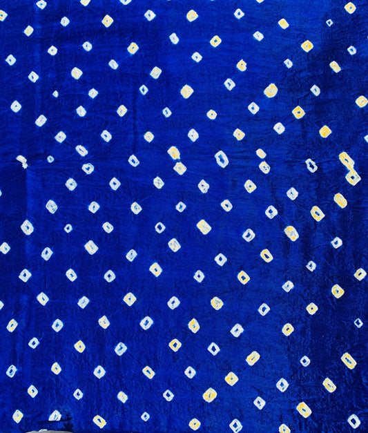 Modal Gaji Blue Bandhani Tie Dye Fabric