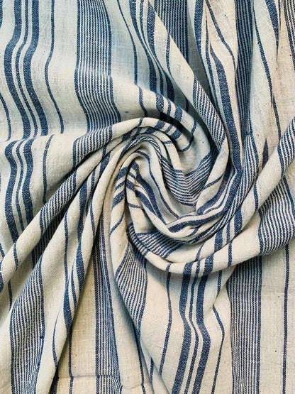 Kala Cotton Striped Handloom Natural Colour fabric