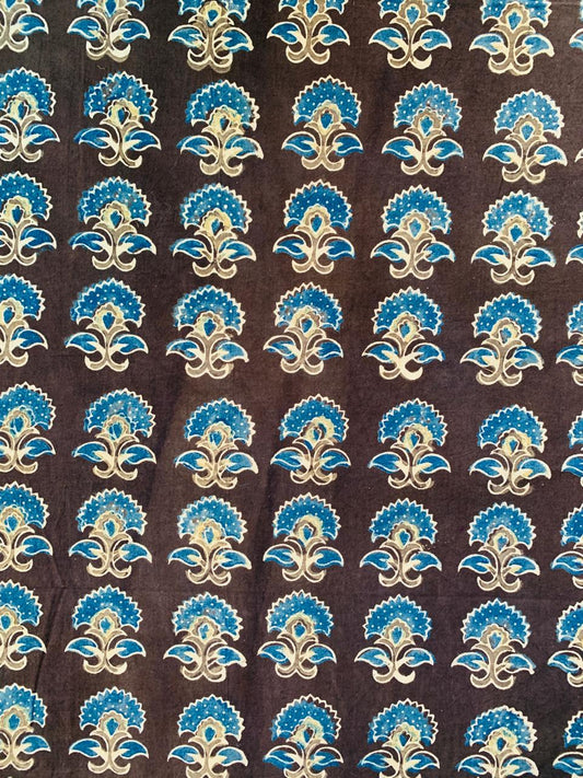 Ajrakh Cotton Handblock Printed Natural Dye Fabric