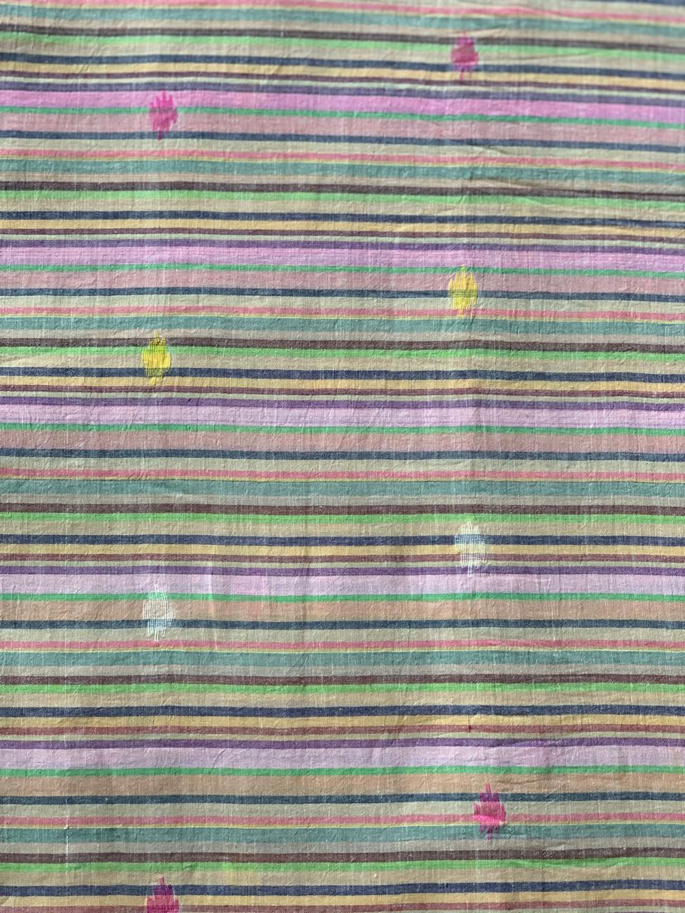 Multi Colour Line Butta Jamdani Cotton Fabric