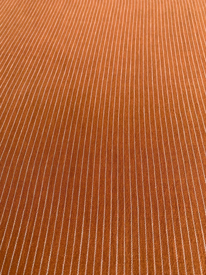 Orange Stripe Handloom Kala Cotton Fabric
