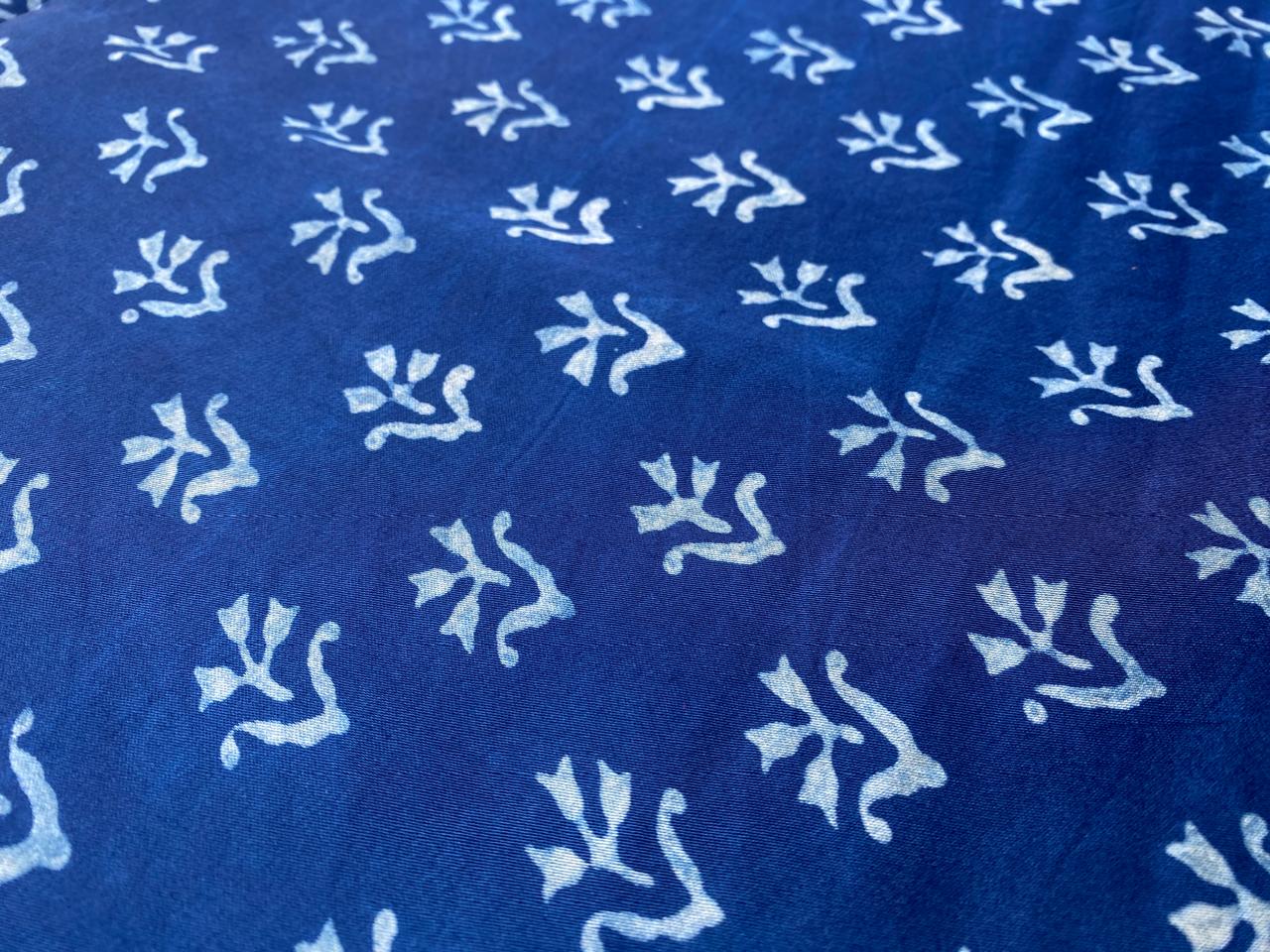 Dabu Indigo Natural Dye Handblock Printed Modal Fabric