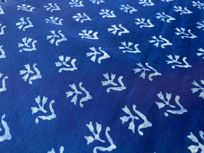 Dabu Indigo Natural Dye Handblock Printed Modal Fabric