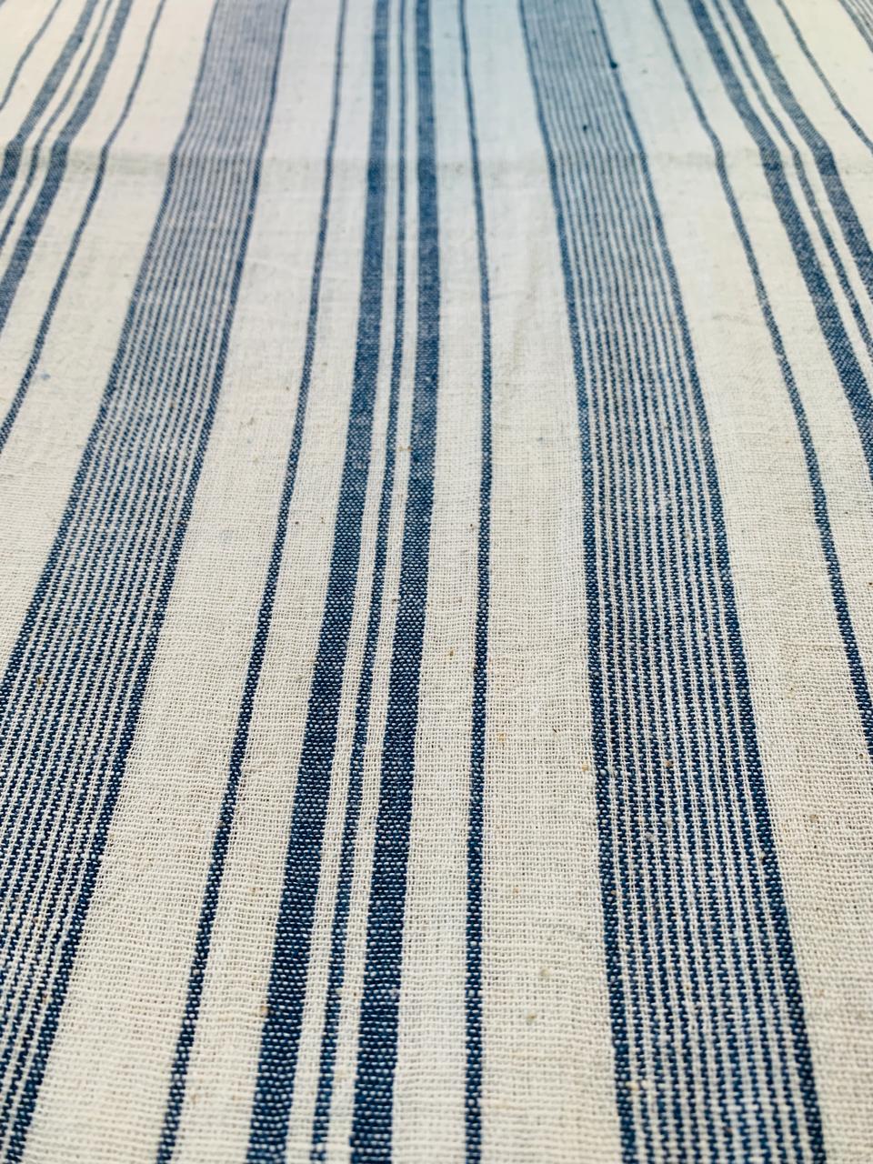 Kala Cotton Striped Handloom Natural Colour fabric