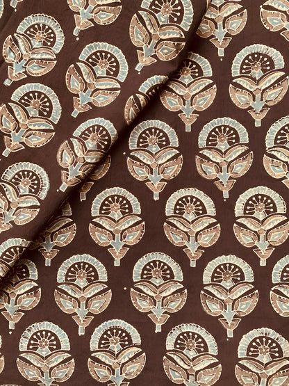 Ajrakh Cotton Handblock Printed Natural Dye Fabric