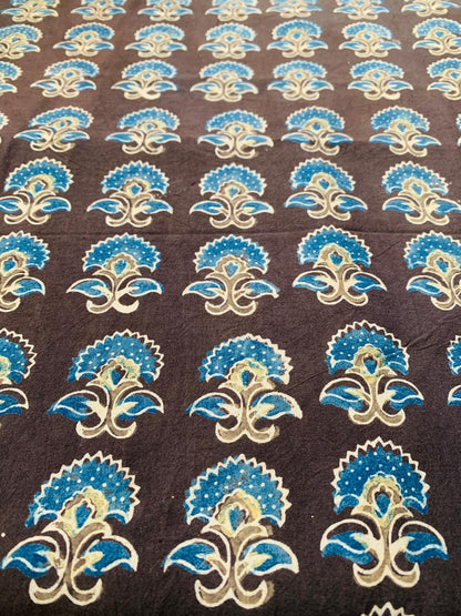 Ajrakh Cotton Handblock Printed Natural Dye Fabric
