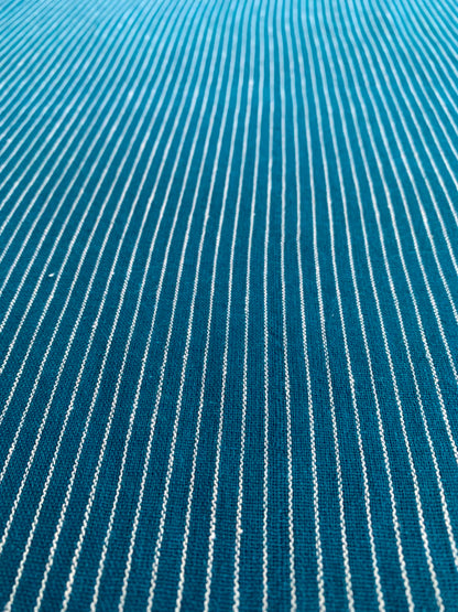 Indigo Stripe Handloom Kala Cotton Fabric