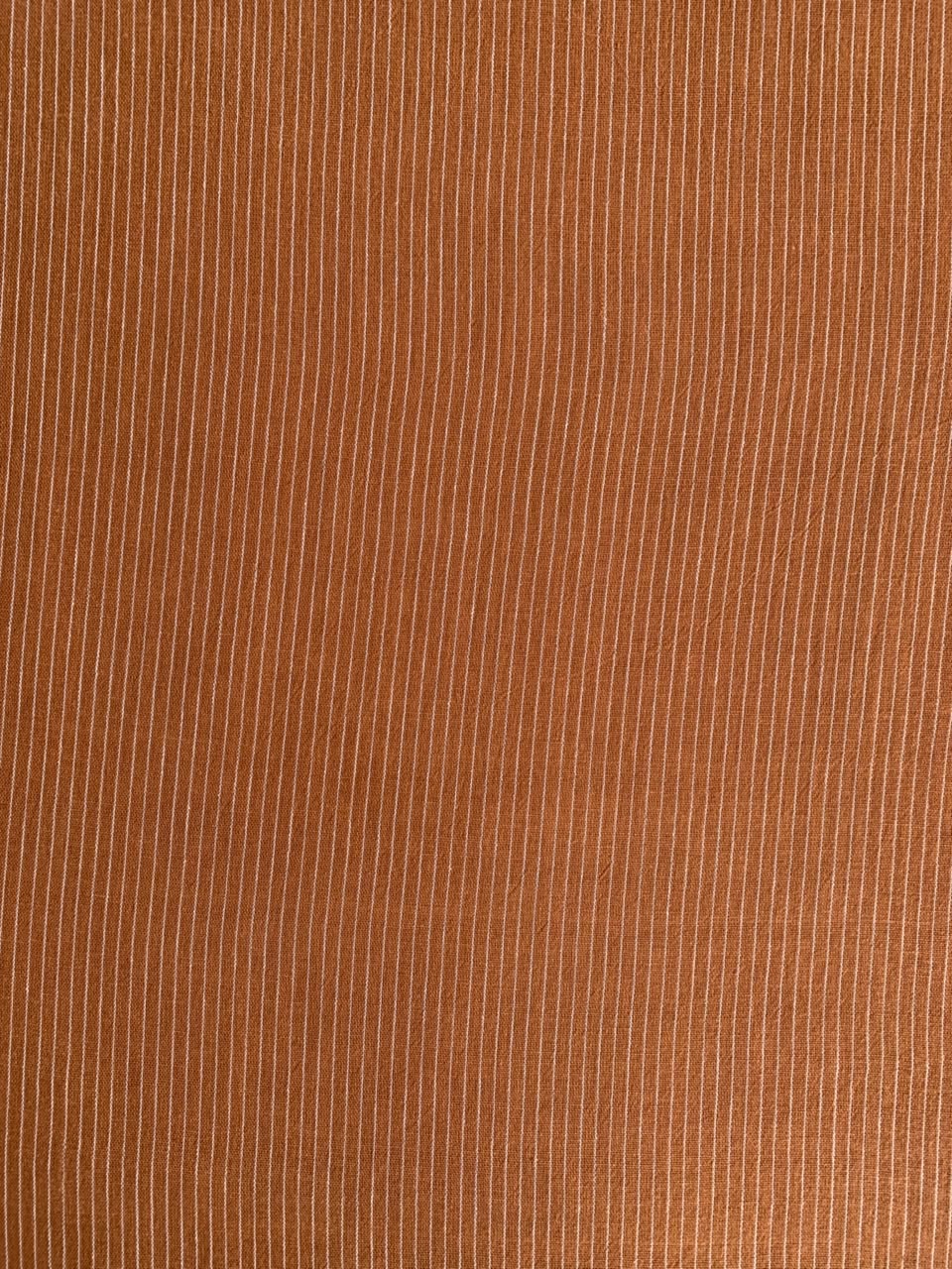 Orange Stripe Handloom Kala Cotton Fabric