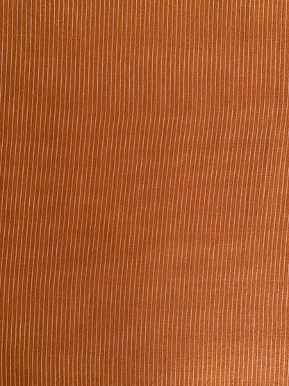 Orange Stripe Handloom Kala Cotton Fabric